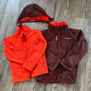 ✨ Columbia Youth Waterproof Fleece-Lined 3-in-1 Interchange Jacket-sizeS age7/8